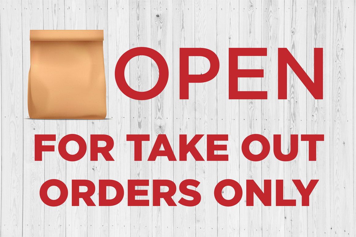 Take Out Only Sign Option 1
